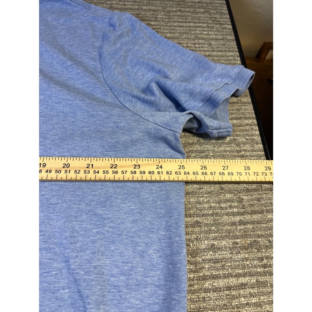 Polo Ralph Lauren Shirt Mens Classic Fit Heathered Blue Cotton Polo XL Pony - Picture 7 of 8